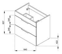JIKA CUBE skříňka s umyvadlem 65 cm, 2 zásuvky, bílá   H4536021763001